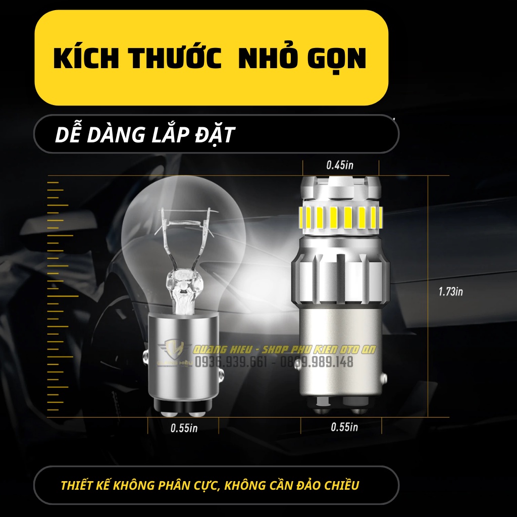 Đèn LED daylight, demi, đèn tín hiệu ban ngày Kia Seltos AUXITO siêu sáng 1157 W21W P21 5W làm đèn xi nhan/phanh