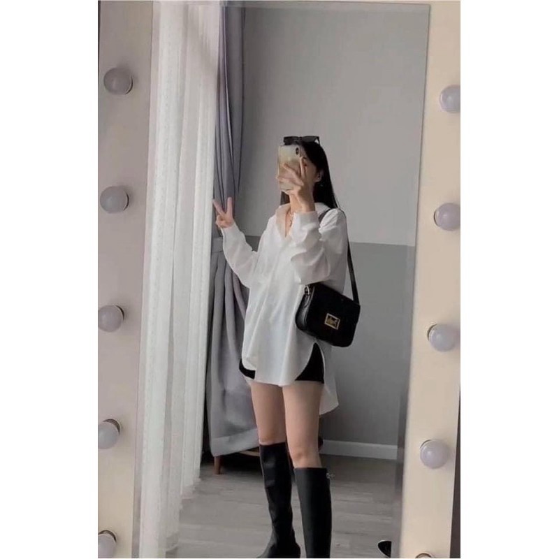 Áo sơ mi trắng thời trang đuôi tôm dành cho nữ, áo sơ mi baisic phong cách Hàn Quốc siêu xinh... | BigBuy360 - bigbuy360.vn