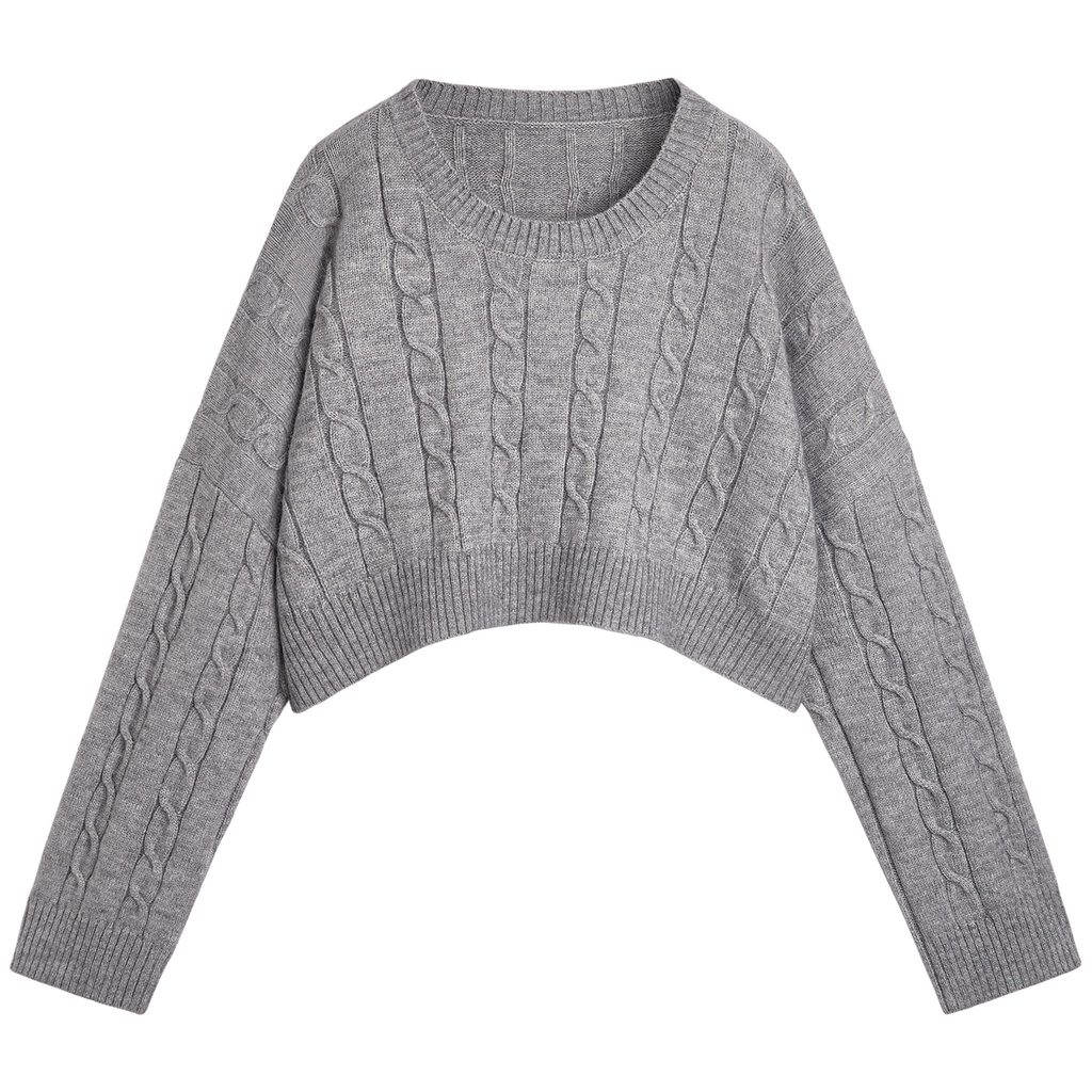 Áo sweater SUXI vải dệt kim tay dài cổ tròn màu sắc đơn giản phong cách Hàn Quốc thời trang mùa thu cho nữ