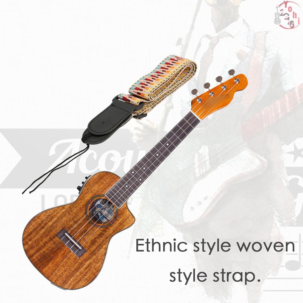 Dây đeo đàn guitar thùng trang trí hoa văn dân tộc độc đáo