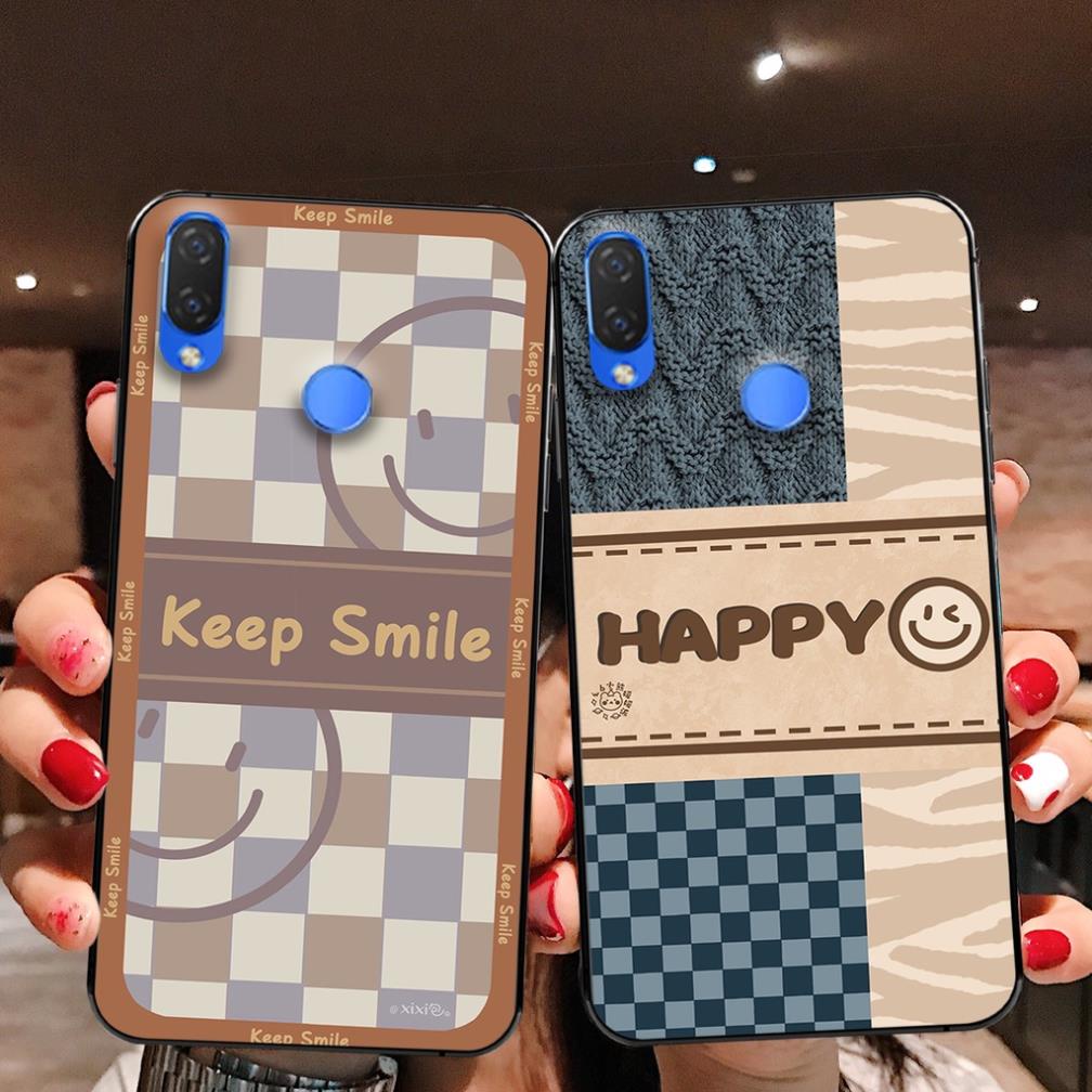 Ốp lưng ép kính nano chống bể Huawei nova 3i, nova 3e, nova 4, honor play, y9 2019 mẫu thể thao cá tính, smile cực đẹp