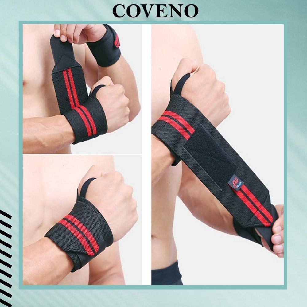 Dây quấn cổ tay Coveno nịt cổ tay dụng cụ tập gym hỗ trợ Aolikes cao cấp AK19