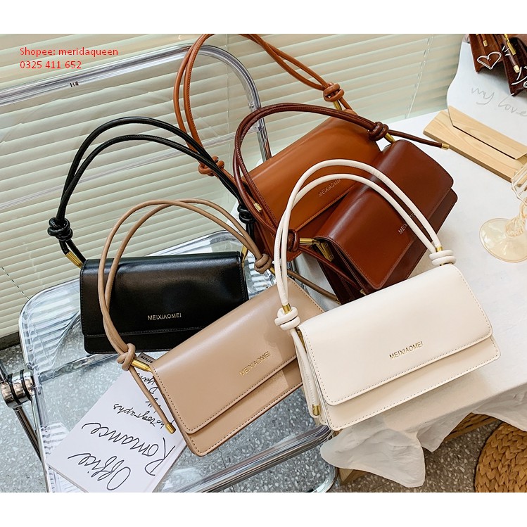 Túi xách tay nữ da mềm phong cách retro, túi đeo vai thời trang nhỏ nhắn dáng vuông - 89