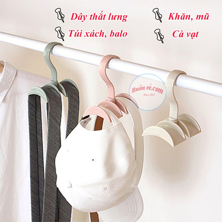 Móc treo túi xách quần áo cà vạt phụ kiện thắt lưng 2 cánh xoay tiện dụng 01142 Buôn Rẻ