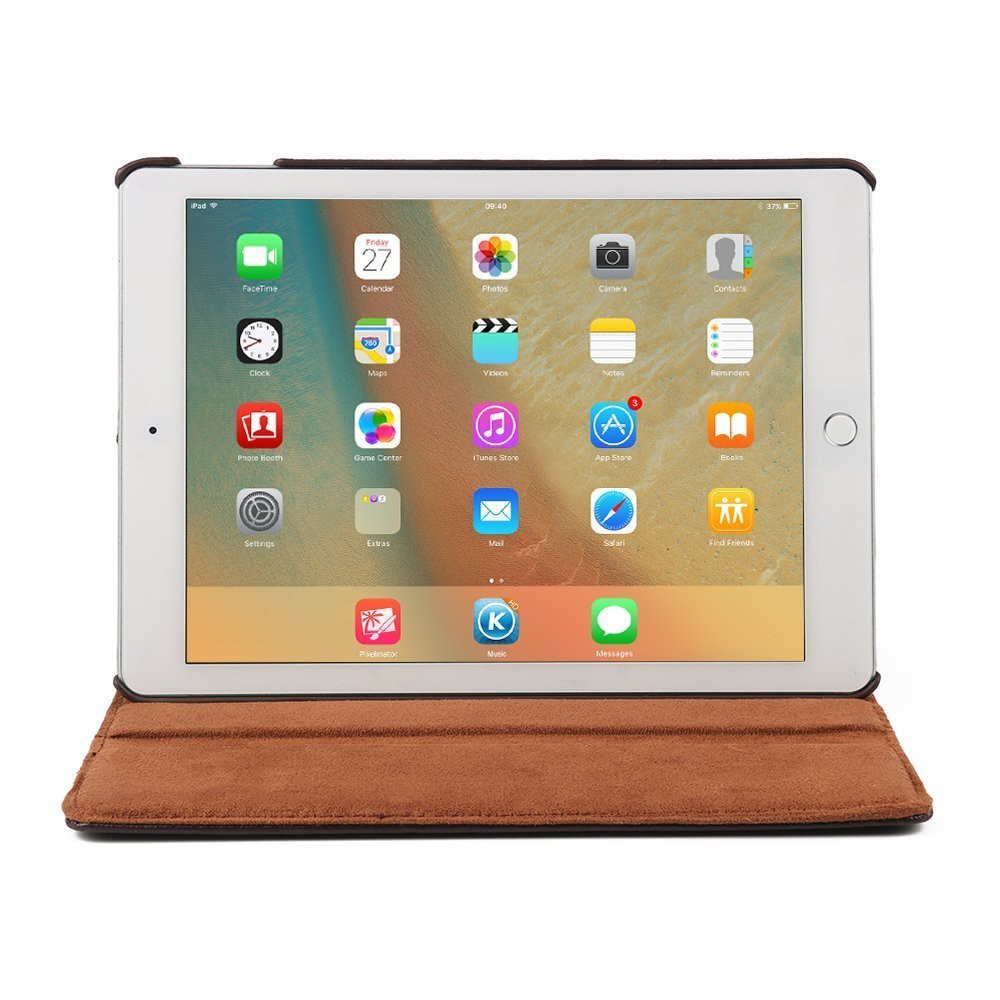 Bao da iPad New 2017 9.7 inch xoay 360 độ hàng nhập khẩu - màu nâu | BigBuy360 - bigbuy360.vn