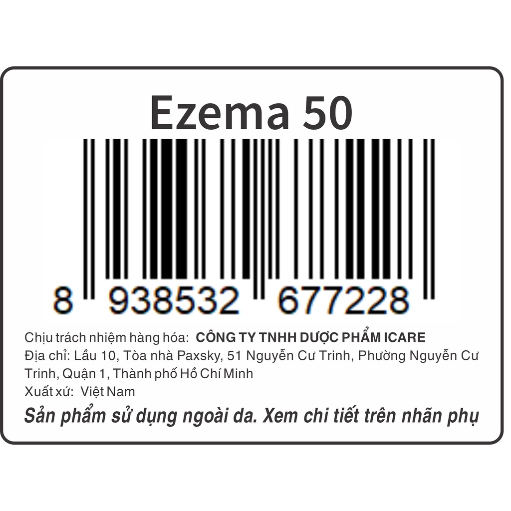 Dược Liệu Nấm Da Đầu Ezema 50 - Chiết Xuất Từ Gurjun Ấn Độ - Đánh Bay Gàu Nấm Da Đầu