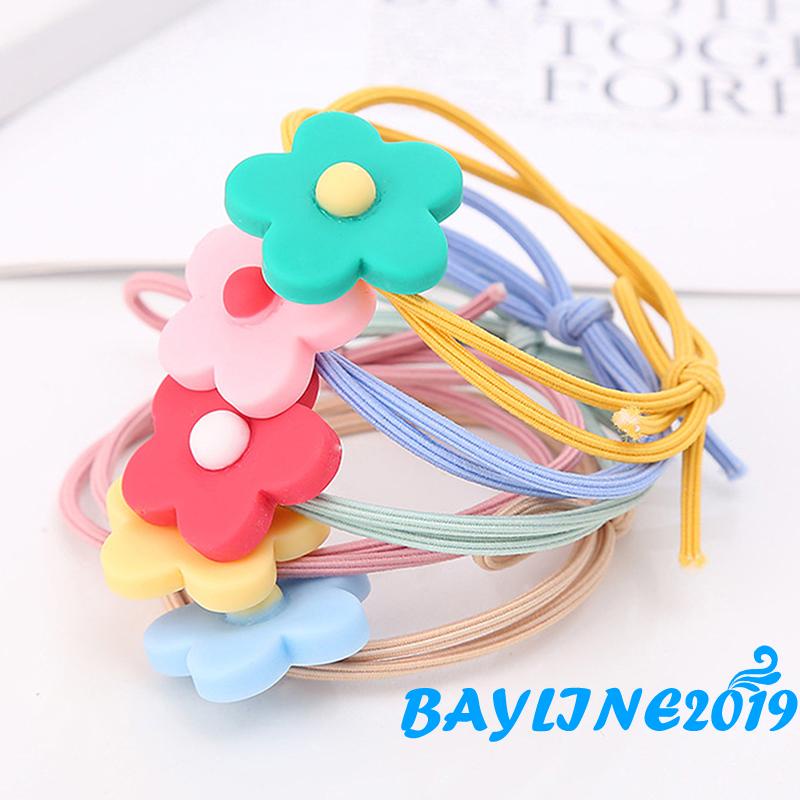 Dây buộc tóc cao su đính hoa dễ thương cho nữ