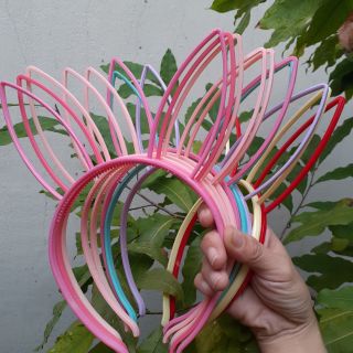 Bờm cài tóc tai thỏ nhựa đẹp siêu xinh