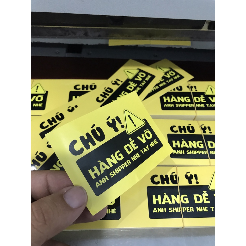 Combo 100 Tem nhãn/ sticker dán hàng dễ vỡ, tem chú ý hàng dễ bể