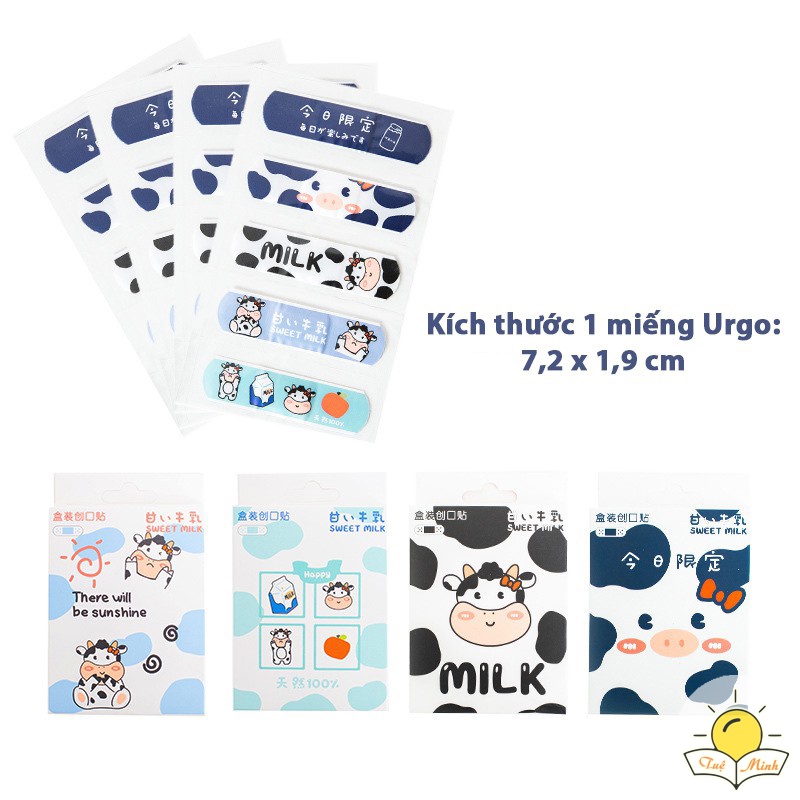 Set 5 Urgo dễ thương - Băng dán cá nhân hình bò sữa cute Tuệ Minh