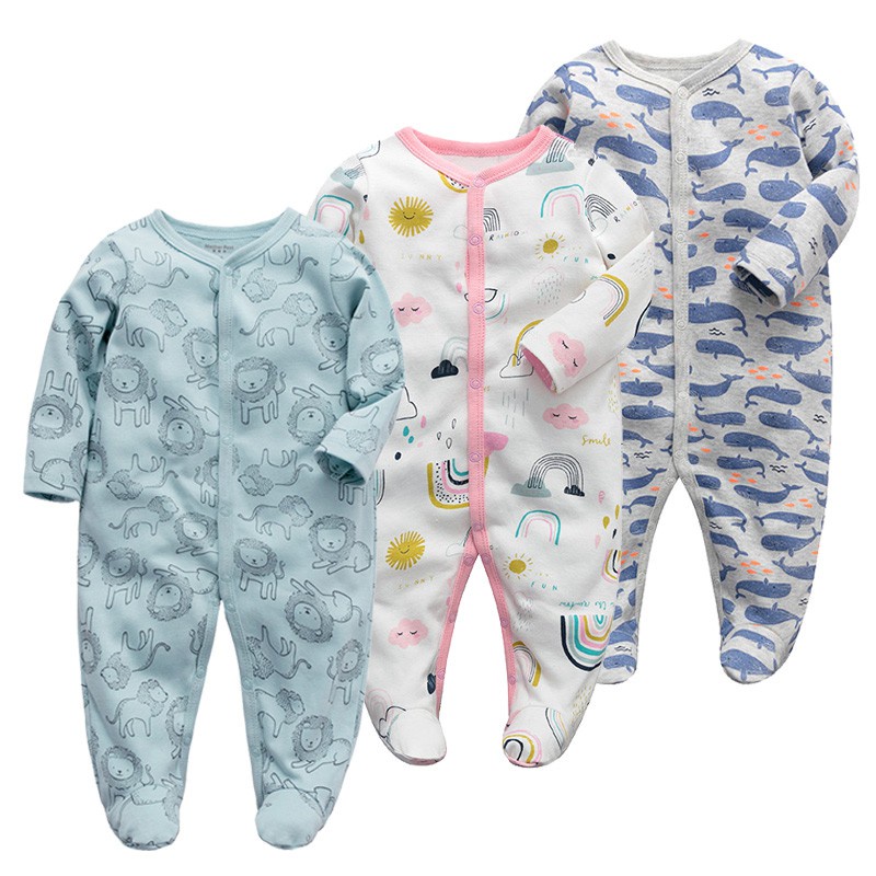 Set Đồ Gồm 1 Món Bằng Vải Cotton 100% In Họa Tiết Hoạt Hình Dành Cho Bé Gái Sơ Sinh 0-12 Tháng Tuổi