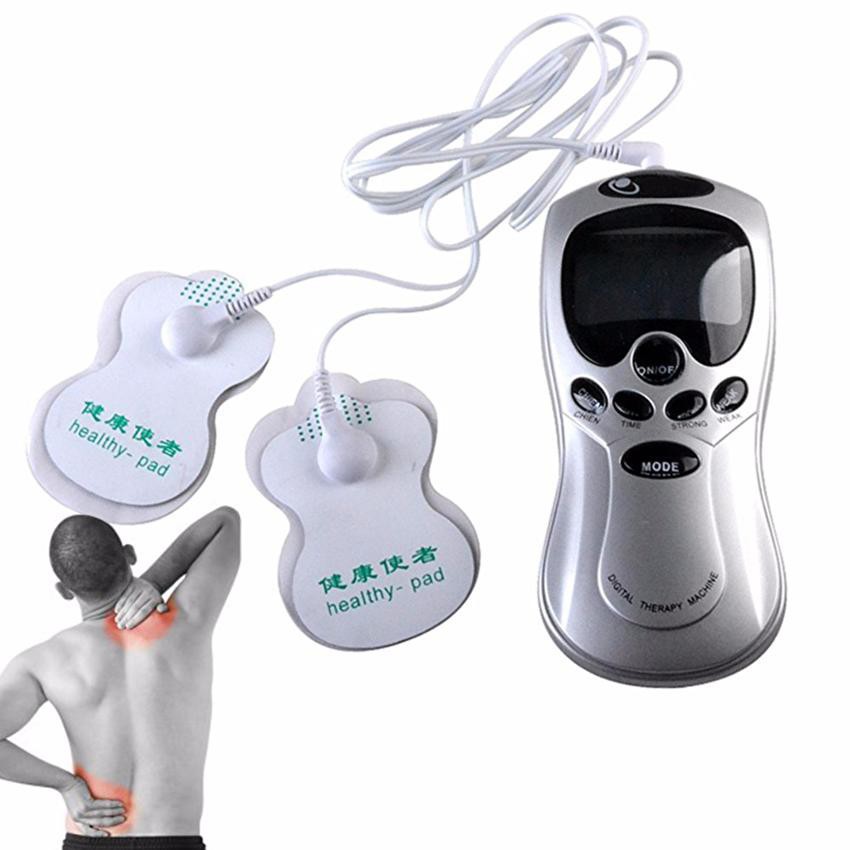 Máy massage mini Syk-208 châm cứu, xoa bóp, máy đấm, cạo gió, giác hơi giải tỏa căng thẳng 4 miếng dán Đa Năng