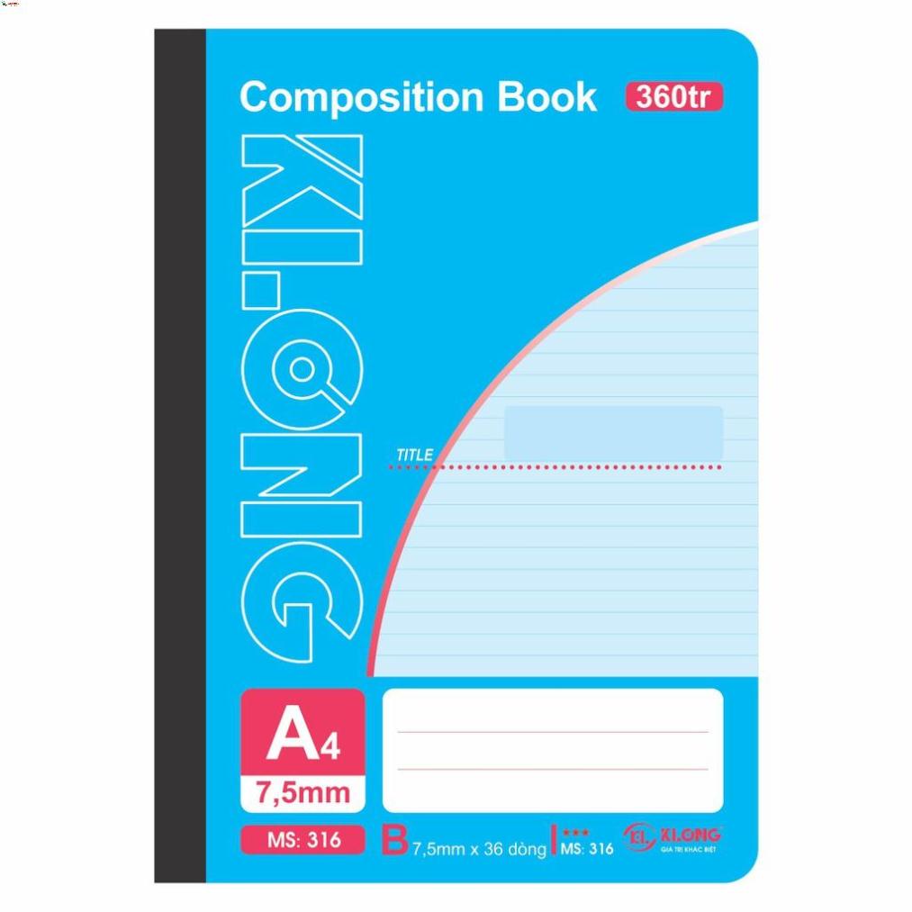 Sổ may 360tr A4 58/88 Compostion Book; MS: 316 [Klong]