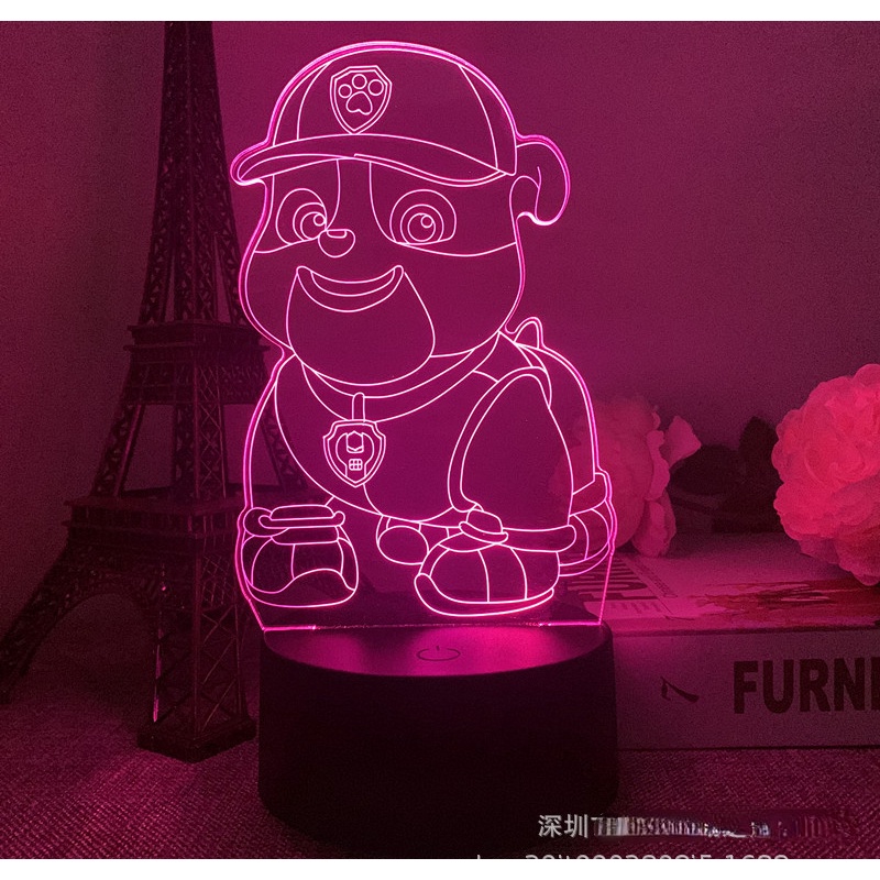 Paw patrol Đèn Ngủ Để Bàn 7 Màu gradient usb  Điều Khiển Từ Xa) Trang Trí Phòng Ngủ Cho Trẻ Em