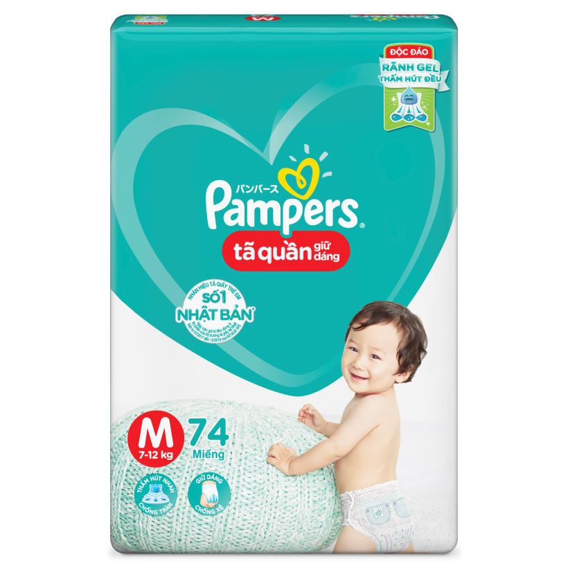 Tã-bỉm quần Pampers Demin 8 M74