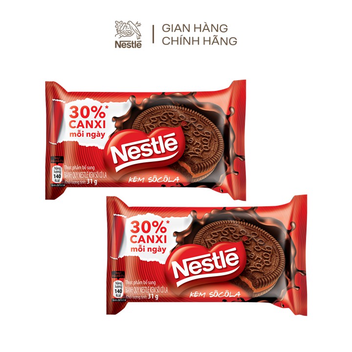 [Mã GRO1NES161 -8% ĐH 150K] Combo 2 hộp bánh quy Nestlé vị kem socola 12 gói x 31g