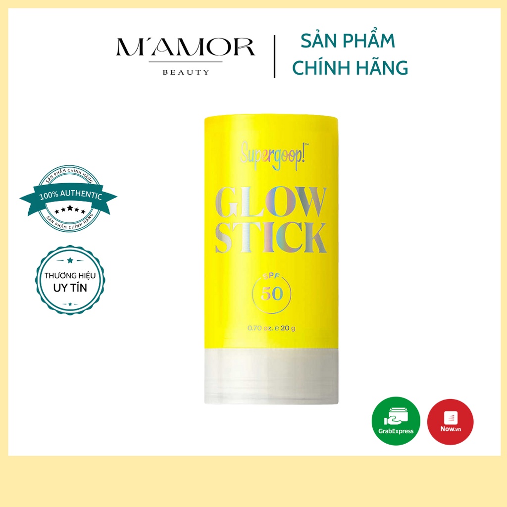 Thanh Lăn Chống Nắng Vật Lý Glow Stick SPF 50 PA++++ Supergoop! 20g - Chống Nắng Dành Cho Da Treatment (Bill Mỹ)