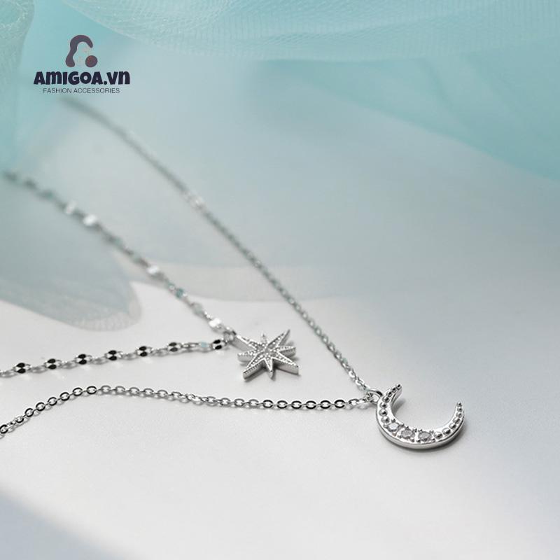 ✨✨Vòng cổ Mặt Trăng Và Ngôi Sao Đính Đá Thời Trang Cho Nữ