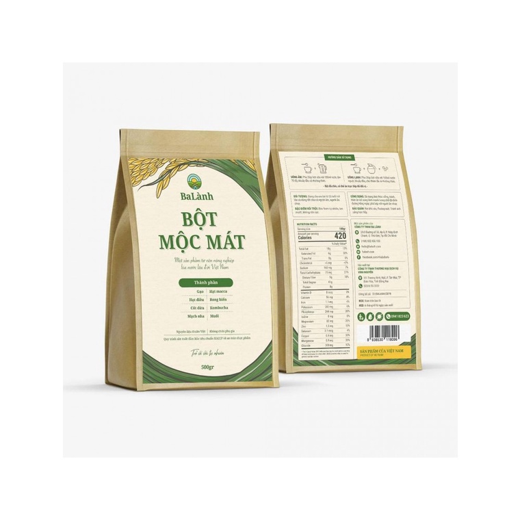 Bột mộc mát Ba Lành 500g tốt cho trẻ nhỏ và cả người lớn - Vàng thơm