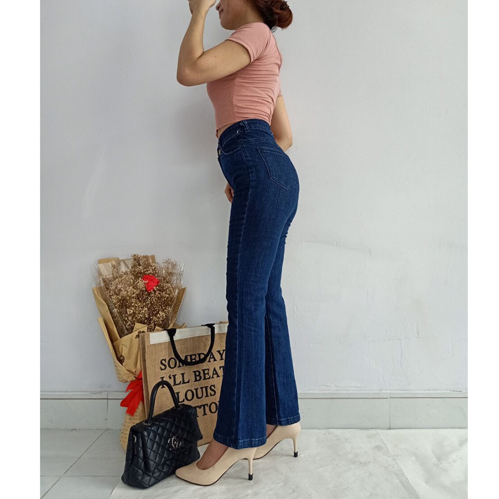 Quần Ống Bass Jean Cạp Cao - Quần Ống Loe - Quần Ống Vẩy - Quần Ống Pass - Tặng Vớ - Tashop