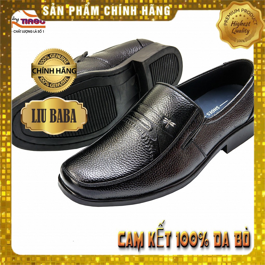 [GIÀY ĐÓNG]Xả Hàng giày lười trung tuổi nam da bò đen cao cấp fasion