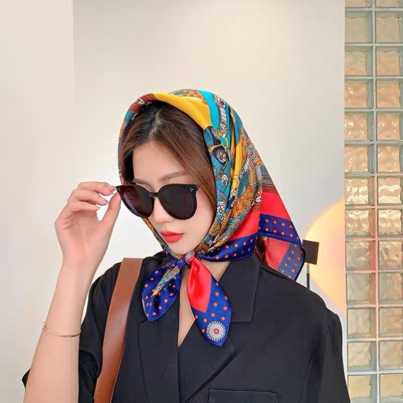 Khăn turban lụa vuông 70cm cột áo yếm - Maben