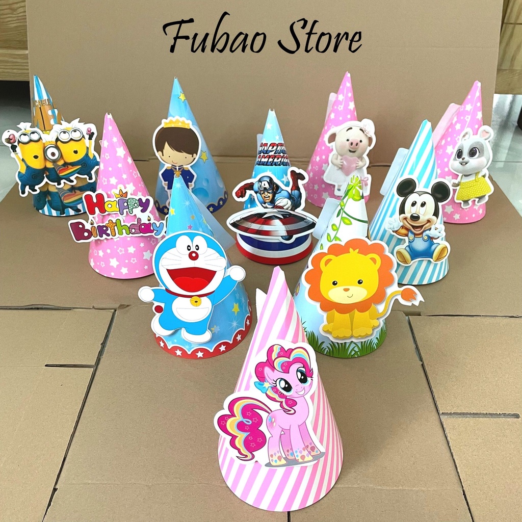 Nón giấy hình 3D trang trí sinh nhật, party, thôi nôi Fubao Store