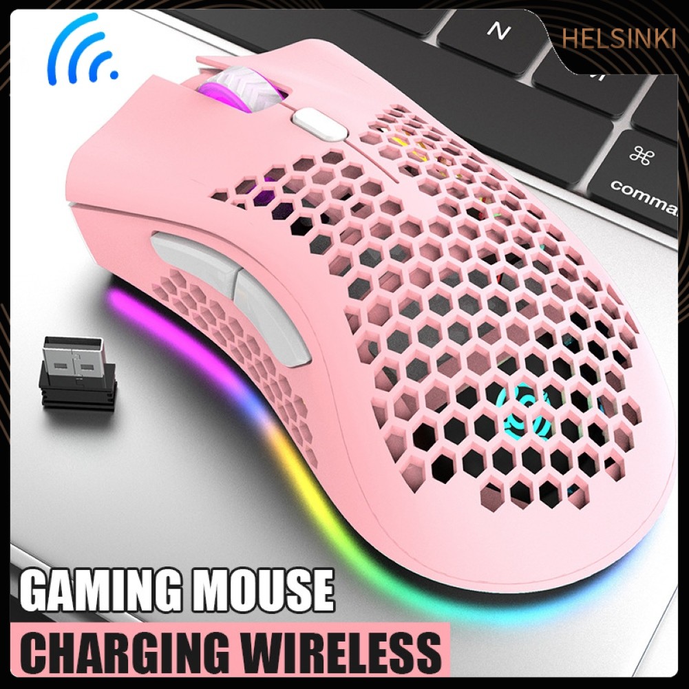 Chuột Gaming Hel + Không Dây 1600 Dpi Rgb Có Đèn Nền