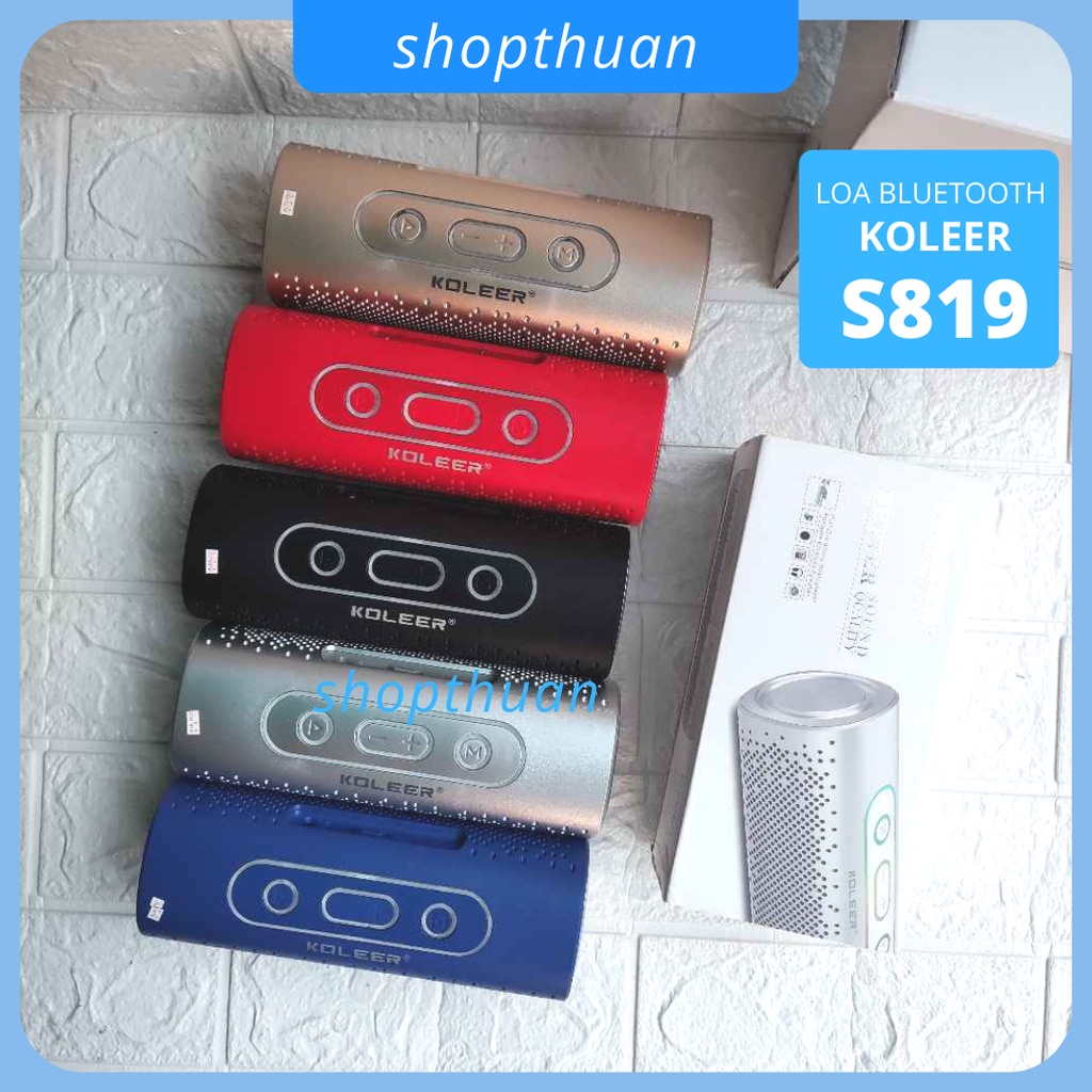 Loa bluetooth KOLEER S819 có đèn led nháy theo nhạc, pin sạc, nghe bluetooth, usb, thẻ nhớ, aux in