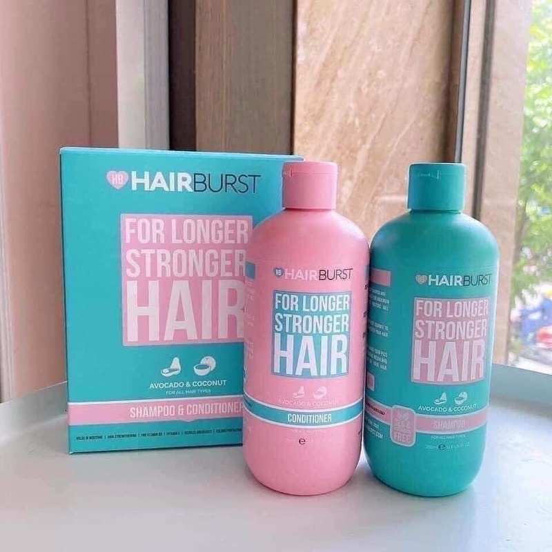 Cặp Dầu Gội Xả Hairburst 350ml , Cặp Dầu Gội Đầu Hairburst Hồng Xanh giúp mọc tóc chống rụng tóc