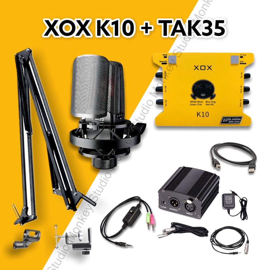 Mic Thu Âm | Micro Livestream Sound Card XOX K10 2020 &amp; Mic TAKSTAR PC TAK35 Hát Livestream Điện Thoại Máy Tính, Giá Rẻ
