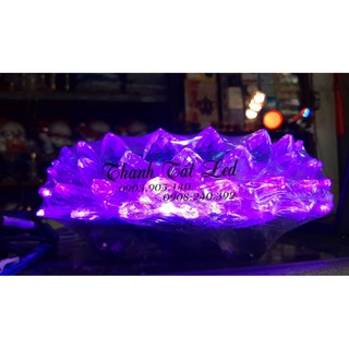 Đế Sen Pha Lê Tròn Led Đổi Màu 23cm