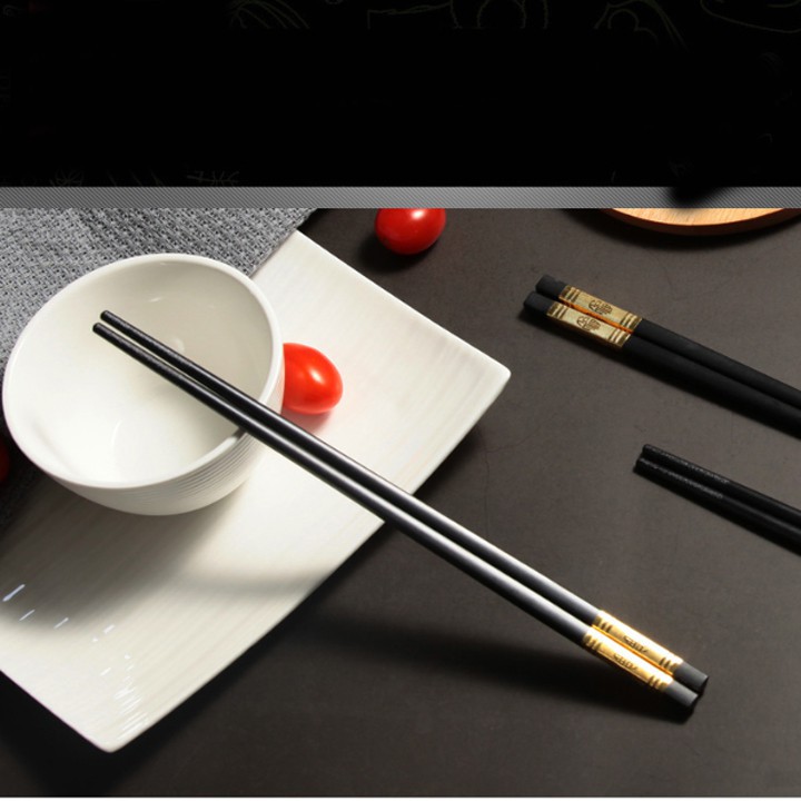 Combo 10 Đôi Đũa Vàng Hàn Quốc, Đũa Ăn Cao Cấp Chống Mốc, Chống Trơn, Bền Màu