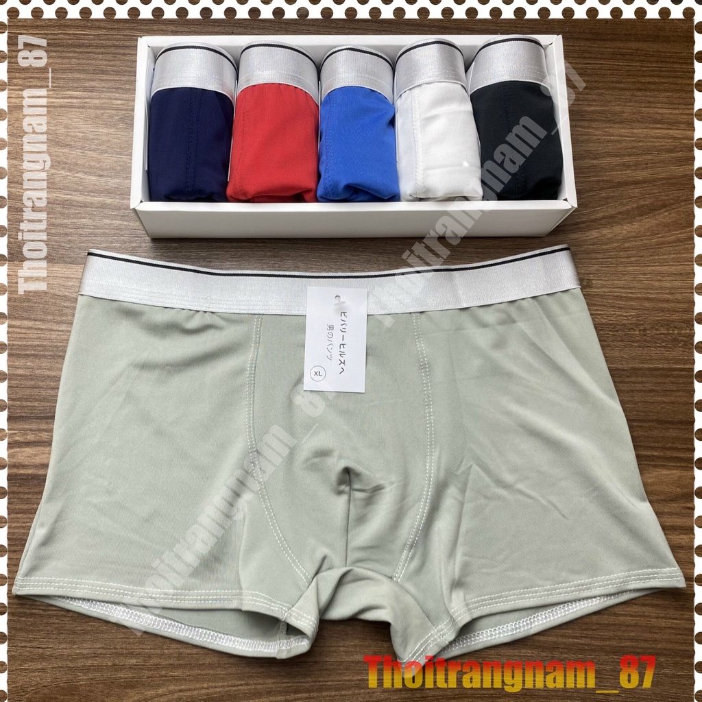 [ HỘP 4 QUẦN - 5 QUẦN ] Quần lót đùi nam trơn, quần sịp nam trơn - Chất liệu thun lạnh mềm mịn, thoáng mát , co giãn