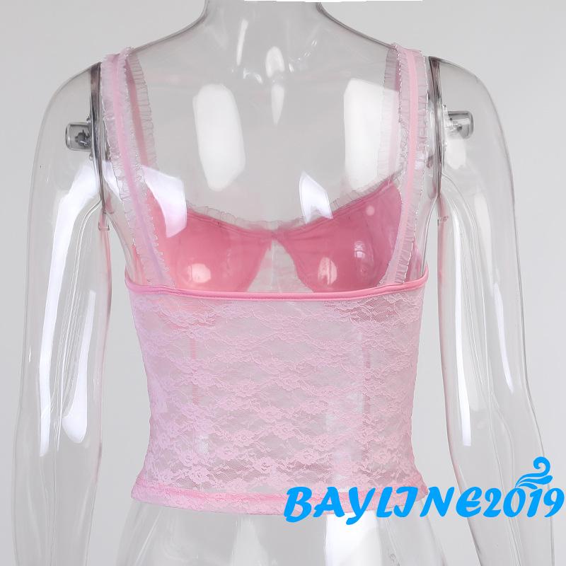 Áo cổ thuyền hở rốn màu trơn phối ren thời trang quyến rũ cho nữ