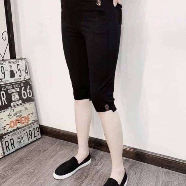 Quần ngố legging u mi hàn,quần legging lửng nữ co giãn