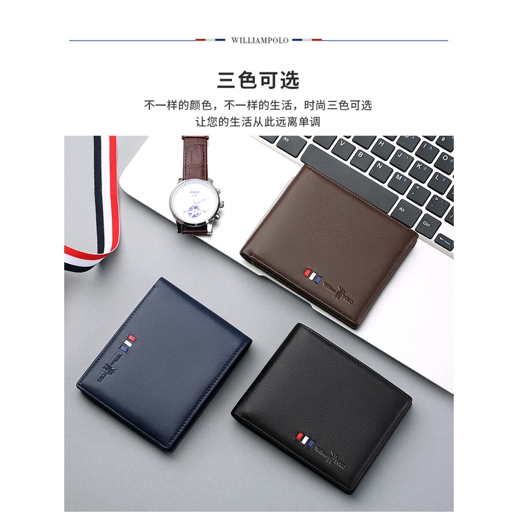 Ví nam William Polo 181330 Ví Da bò cao cấp Bảo hành 12 tháng