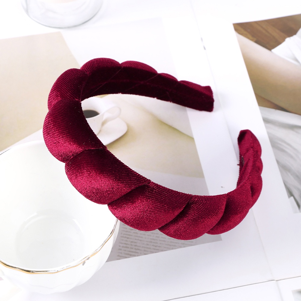 Haimeikang Băng đô kiểu bện vải flannel viền mỏng thời trang cho nữ