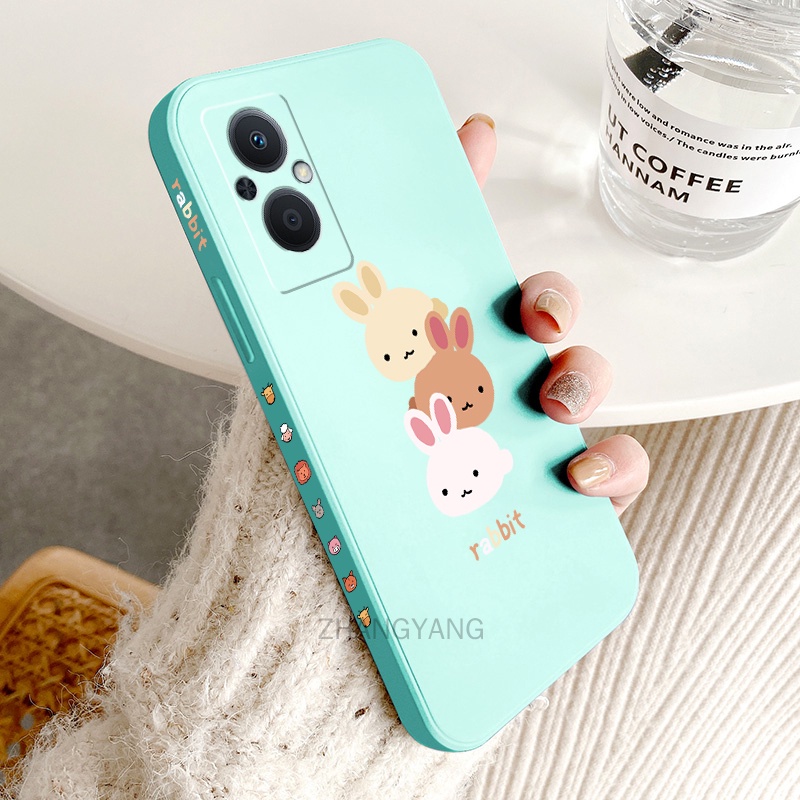 ốp lưng oppo reno 7 z 5g a96 reno 7z 5g Ốp Điện Thoại TPU Silicone Hình Ba Chú Thỏ Đáng Yêu Kèm Dây Đeo Cho oppo reno 7 z 5g a96 reno 7z 5g