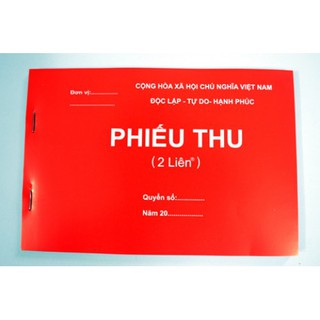 Phiếu thu 2 liên A5 - 100 tờ