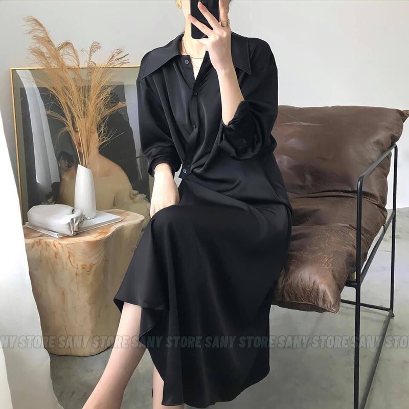 ĐẦM SUÔNG SƠ MI XÉO TÀ MẶC ĐƯỢC 2 KIỂU