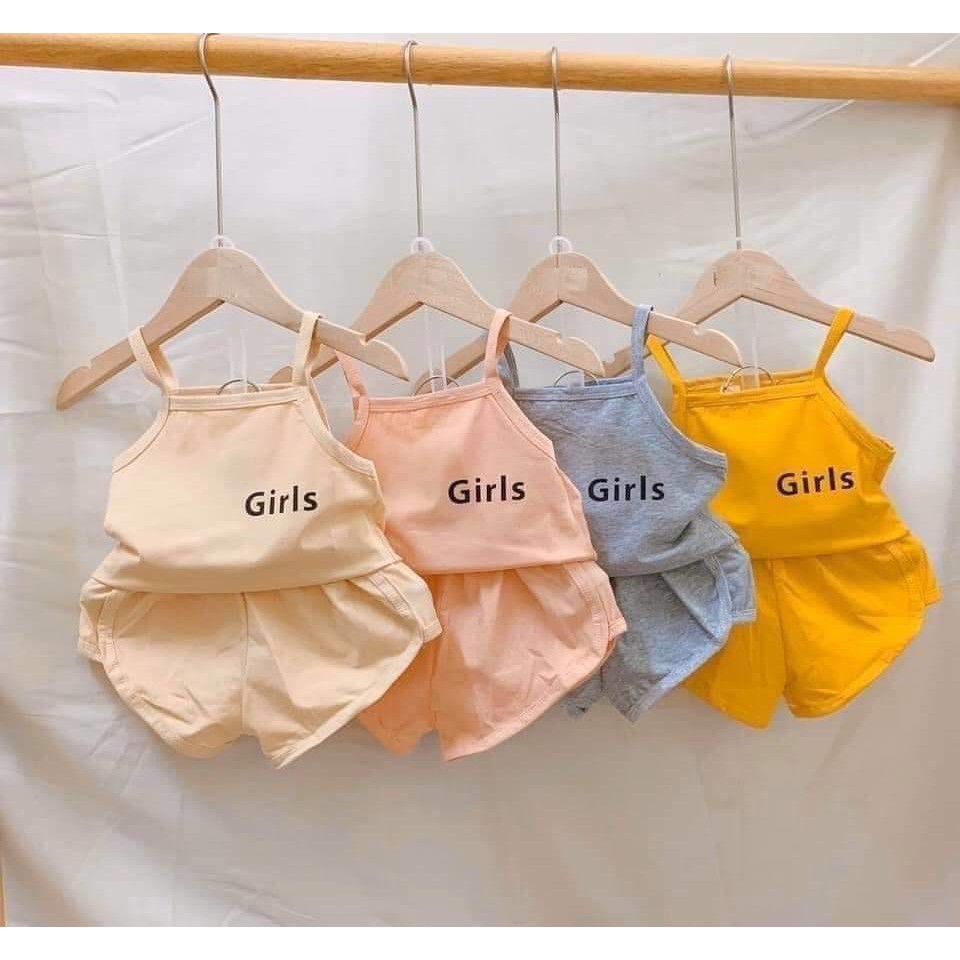 [MẪU MỚI] BỘ HAI DÂY BABY GIRLS CHẤT COTTON MỀM MÁT CHO BÉ YÊU 8-20KG