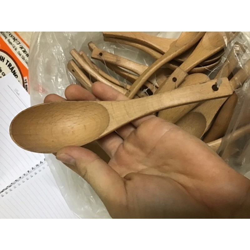 Thìa gỗ, thìa ăn cơm bằng gỗ dài 14cm
