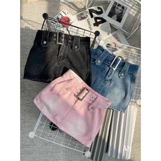 Chân váy jean ngắn có quần trong đai bản to