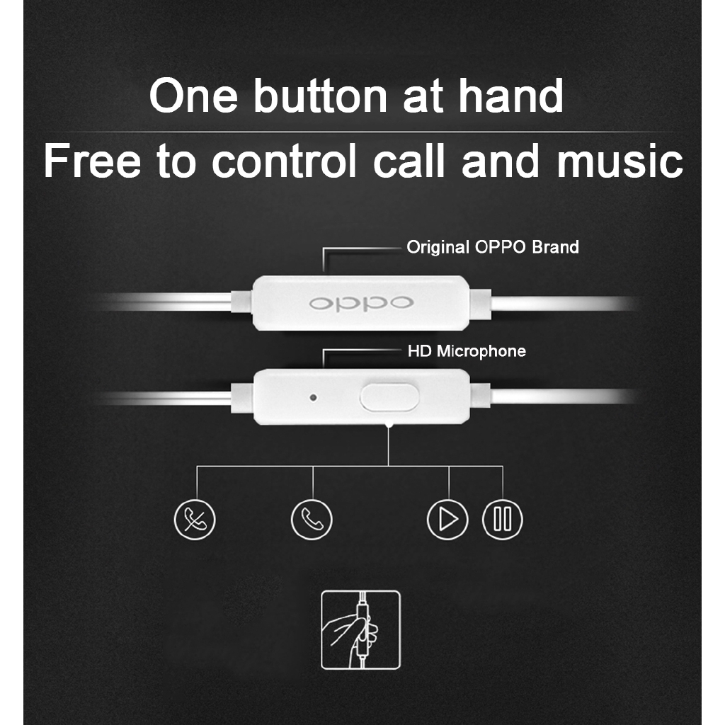 Tai Nghe Nhét Tai Oppo R9 Jack 3.5mm + Túi Đựng