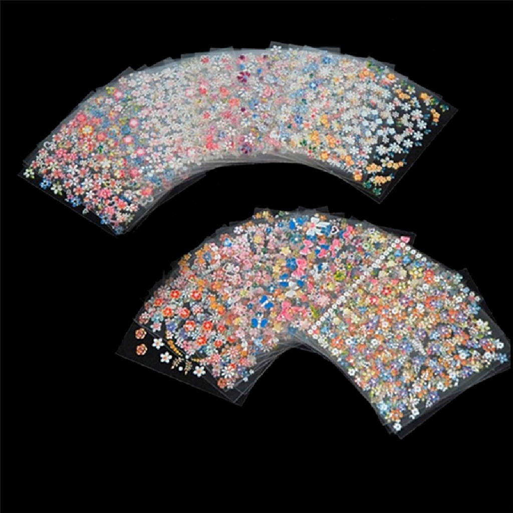 Miếng Dán Trang Trí Móng Tay Họa Tiết Hoa 3D Độc Đáo