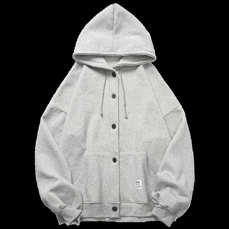 Áo khoác thu đông nam nữ hoodie đính cúc to, áo khoác bomber unisex form rộng 3 màu