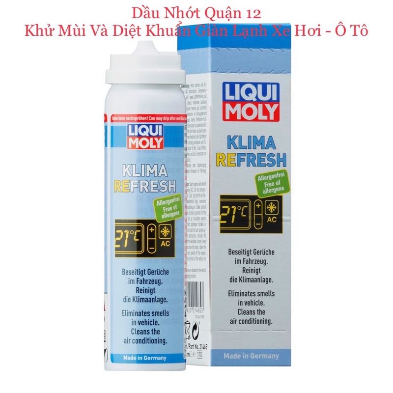 Khử Mùi - Diệt Khuẩn Điều Hòa Giàn Lạnh Xe Hơi - Ô Tô Liqui Moly KLIMA REFRESH 75ml Made in Germany