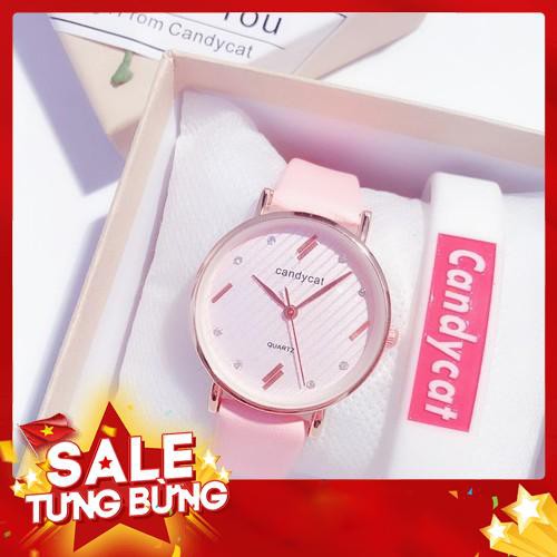 ĐỒNG HỒ NỮ DÂY DA CANDY CAT PHIÊN BẢN C8 SPRING NHIỀU MÀU SIÊU ĐẸP - Hàng mới về