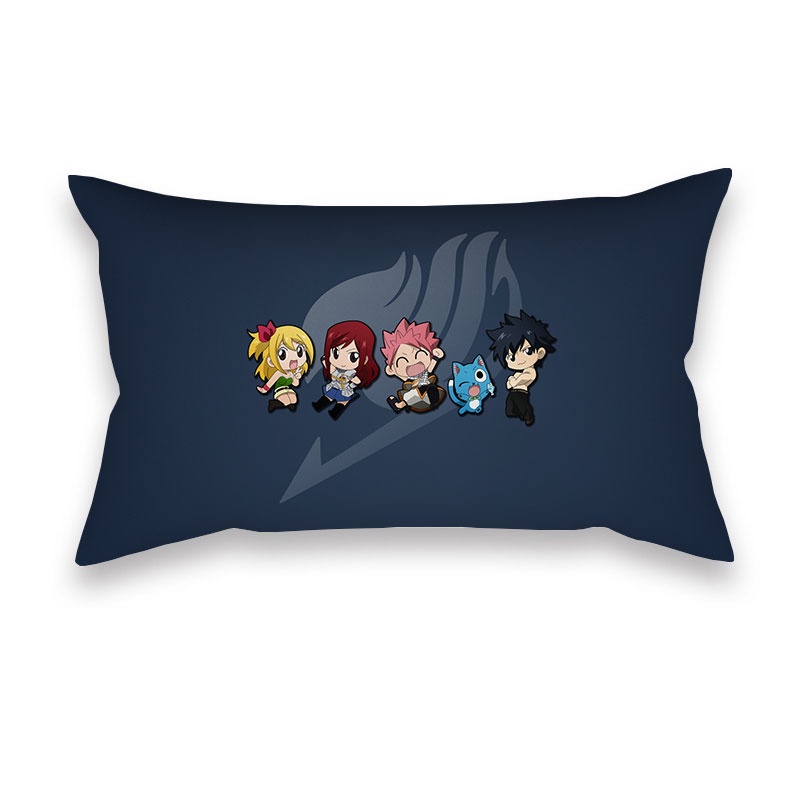 Vỏ Gối Vuông 50*30cm Họa Tiết Fairy Tail Trang Trí Nội Thất